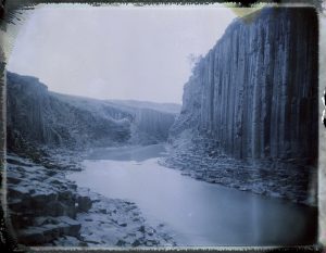 Incredible basalt columns in a canyon in Iceland. Columnar basalt. - Fine art Polaroid photography by Guðmundur Óli Pálmason kuggur.com